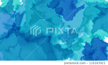 Abstract blue watercolor background.Hand painted watercolor. vector 118163921