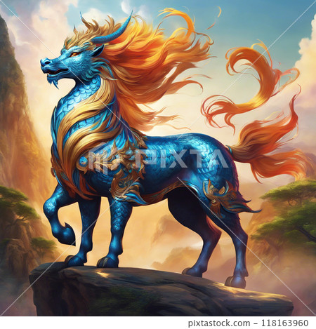 幻想藍色長頸鹿 118163960