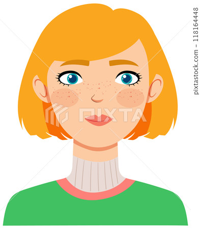 Freckled Woman with Orange Hair Freckled Woman with Orange Hair 118164448