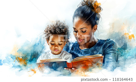 Serene Beauty  Watercolor Painting of Natural Makeup Woman Surrounded by Blooming Flowers Organic Beauty Artwork 118164643