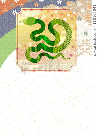 Snake New Year's card zodiac background Snake New Year's card zodiac background 118165041