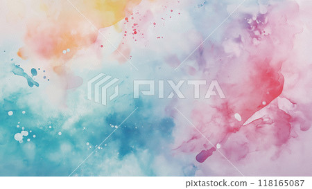 Abstract Watercolor Background with Color Gradients and Textured Surface 118165087