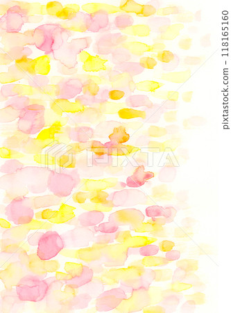 粉紅色和黃色花園細微差別背景圖畫水彩 粉紅色和黃色花園細微差別背景圖畫水彩 118165160