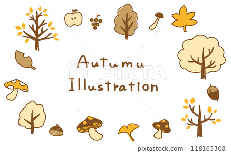 Autumn botanical loose illustration 118165308