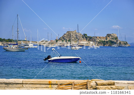 Port in the city of Kerkyra on the island of Corfu - Greece. 118166341