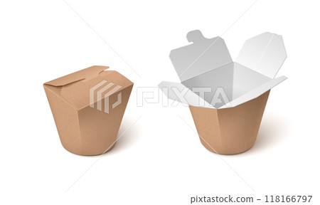 Cardboard take away box for noodle. 118166797