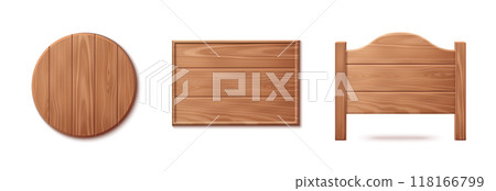 Wood signs set isolated on white background 118166799