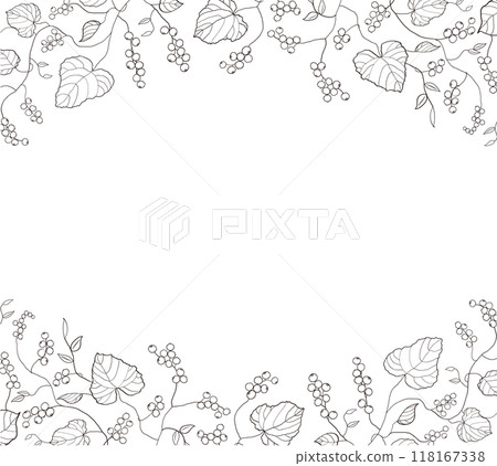 Wild grape pen drawing frame 118167338