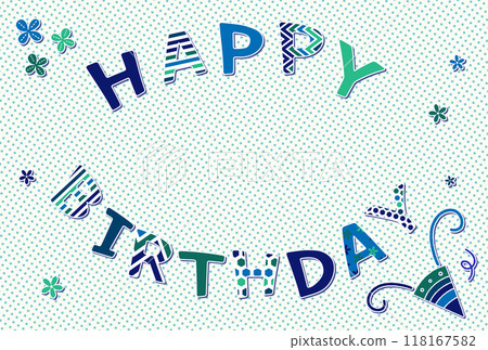 貼片式文字素材生日快樂背景圓點圖案藍色 貼片式文字素材生日快樂背景圓點圖案藍色 118167582