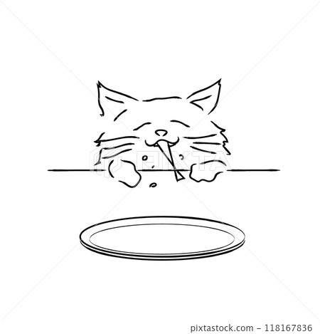 Illustration 04 of a cat chasing a fish 118167836