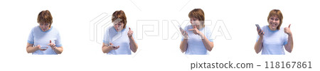 Young woman celebrating with phone - concept of unexpected luck, lottery win - isolated image on white background Young woman celebrating with phone - concept of unexpected luck, lottery win - isolated image on white background 118167861