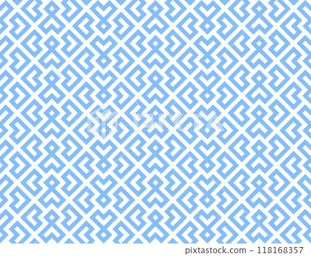 Abstract geometric pattern. A seamless vector background. White and blue ornament. Graphic modern pattern. Simple lattice graphic design 118168357