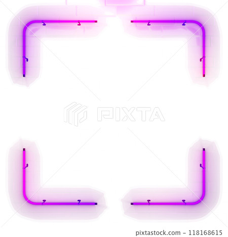 Neon frame sign in the shape of a rectangle. 3d illustration 118168615