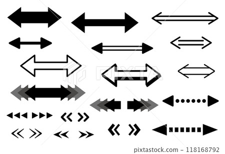 Double Arrow Icon Left Right Arrow Double Black 118168792