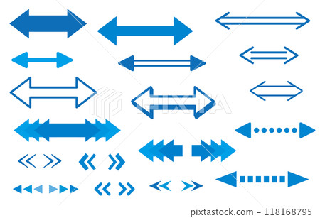 雙箭頭圖示左右箭頭雙藍色 118168795