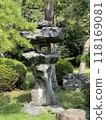 Stone lantern basket of Japanese garden 118169081
