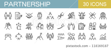 Business and partnership icon set 118169187
