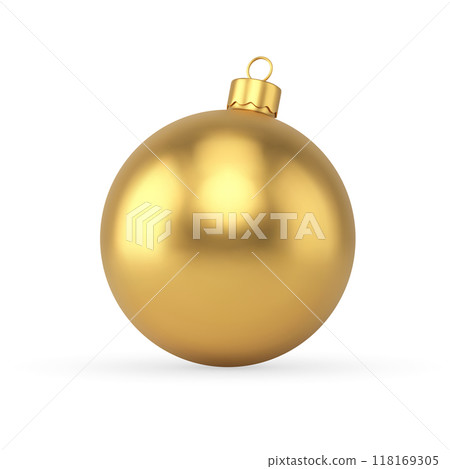 Traditional Christmas tree glossy golden ball vector illustration. Classic festive holiday decor Traditional Christmas tree glossy golden ball vector illustration. Classic festive holiday decor 118169305