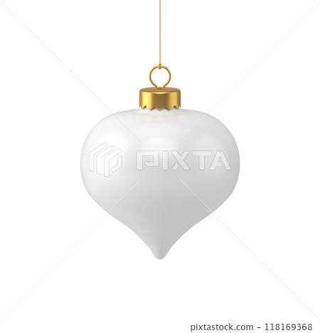 Elegant tenderness white glossy Christmas tree toy decor drip shape hanging golden rope vector Elegant tenderness white glossy Christmas tree toy decor drip shape hanging golden rope vector 118169368