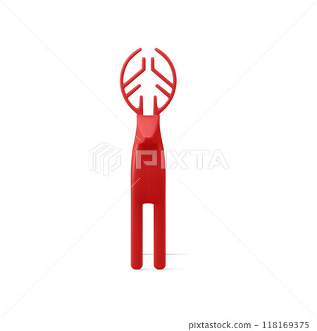 Cute bright classical minimalist red horned deer statue toy for Christmas festive decorative vector Cute bright classical minimalist red horned deer statue toy for Christmas festive decorative vector 118169375