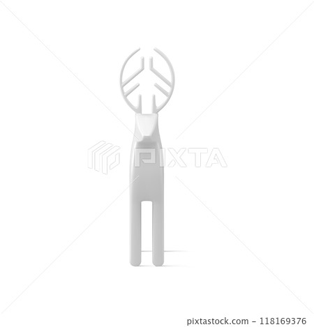 Front view elegant glass or metallic statuette white nord deer with horns Xmas festive decor vector Front view elegant glass or metallic statuette white nord deer with horns Xmas festive decor vector 118169376