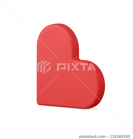 Fashion romantic red heart isometric decorative design festive decor holiday celebration 3d vector 118169380