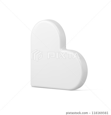 Shining tender clean design romantic shape white heart decorative Christmas tree toy vector 118169381