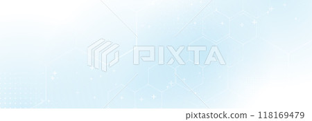 Abstract clean white and blue hexagon shapes pattern background. Healthcare technology concept. Vector illustration Abstract clean white and blue hexagon shapes pattern background. Healthcare technology concept. Vector illustration 118169479