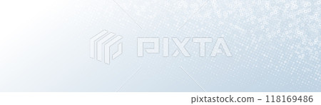 Abstract white snowflake halftone pattern dot, on soft blue background. Minimal clean modern banner. Illustration vector Abstract white snowflake halftone pattern dot, on soft blue background. Minimal clean modern banner. Illustration vector 118169486