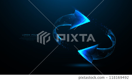 3d blue arrow sign. Double arrow symbol. Glowing low poly, wireframe, linear, line, and mesh. illustration vector 3d blue arrow sign. Double arrow symbol. Glowing low poly, wireframe, linear, line, and mesh. illustration vector 118169492