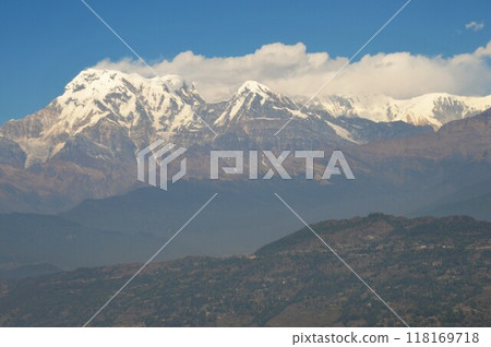 Nepal, Pokhara, Himalayas, Annapurna Range, Annapurna South, Hiunchuli, Kalaban Hill Nepal, Pokhara, Himalayas, Annapurna Range, Annapurna South, Hiunchuli, Kalaban Hill 118169718