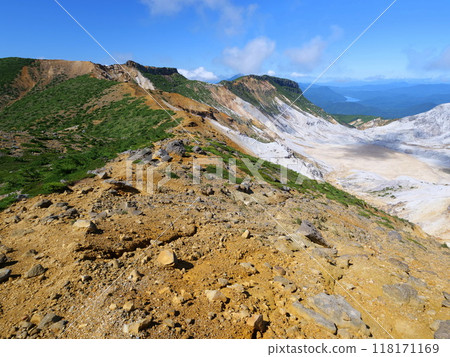 安達太羅山和船名神山的火山口 安達太羅山和船名神山的火山口 118171169