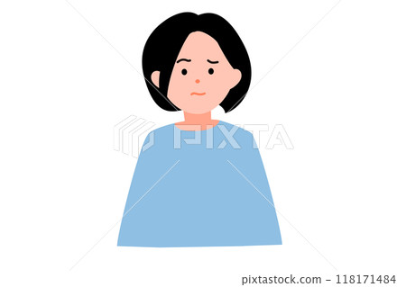 Suspicious face Depressed woman 118171484