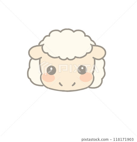 Cute illustration of the face of the zodiac: Sheep 118171903