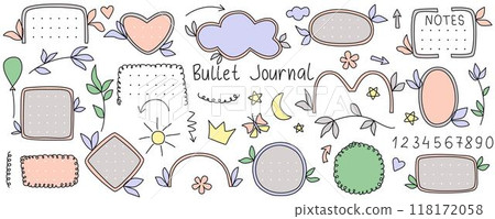 Hand drawn bullet journal elements 118172058