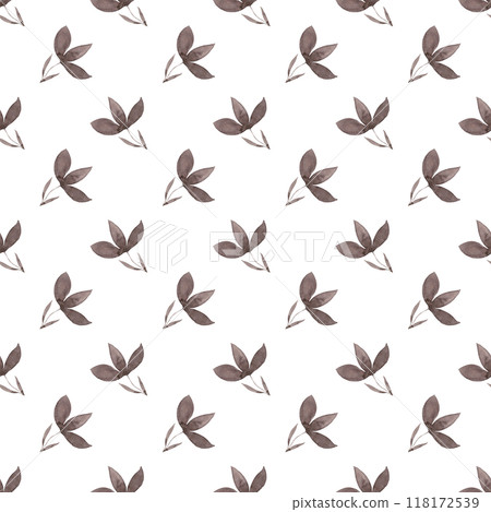 Brown fantasy floral silhouette. Pattern of flowers. Watercolor texture. Ideal for decorating fabrics, wallpaper, dishes and other products Brown fantasy floral silhouette. Pattern of flowers. Watercolor texture. Ideal for decorating fabrics, wallpaper, dishes and other products 118172539