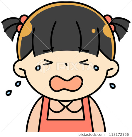 A girl crying loudly 118172566