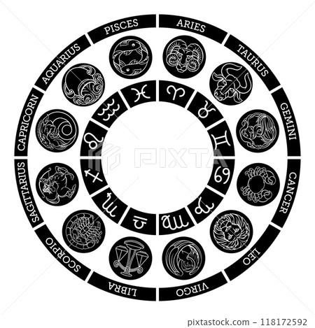 Astrology zodiac horoscope star signs symbols set Astrology zodiac horoscope star signs symbols set 118172592