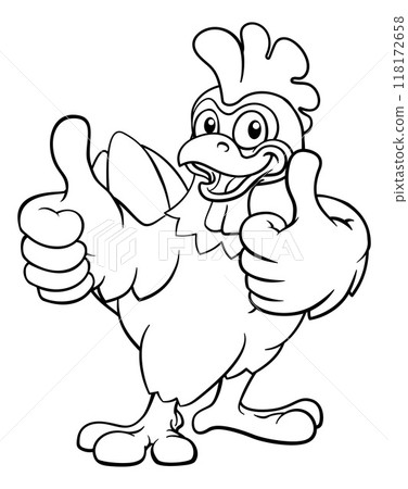 Chicken Cartoon Rooster Cockerel Bird Mascot 118172658