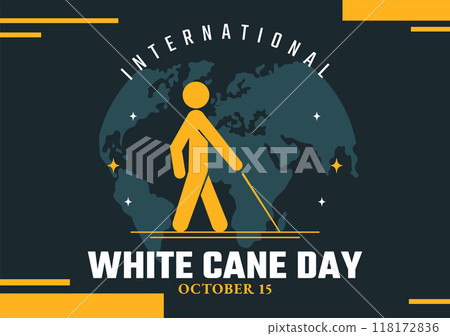 International White Cane Day Vector Illustration on 15 October, featuring a White Safety Cane for People with Visual Impairments or Blindness International White Cane Day Vector Illustration on 15 October, featuring a White Safety Cane for People with Visual Impairments or Blindness 118172836