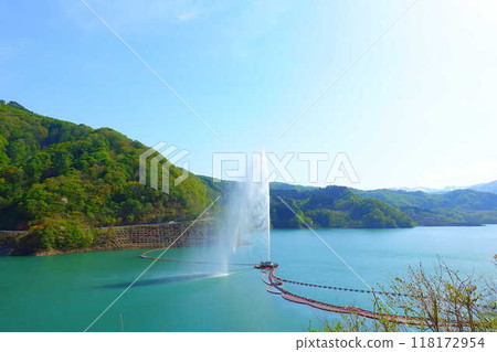 Sagae Dam Gassan Lake Large Fountain Gassan Nishikawa Town Sagae Dam Gassan Lake Large Fountain Gassan Nishikawa Town 118172954