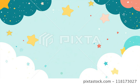Colorful stars and clouds fantasy background Colorful stars and clouds fantasy background 118173027