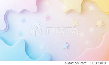 Pastel colored stars and clouds background Pastel colored stars and clouds background 118173091