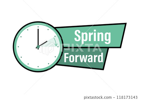 Summer time. Daylight saving time. Spring forward clock vector icon Summer time. Daylight saving time. Spring forward clock vector icon 118173143