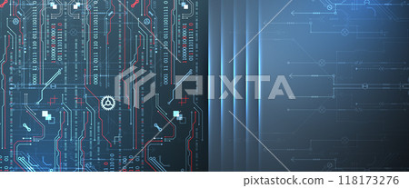 Abstract technology concept. Computer code background. Hand drawn vector illustration. Abstract technology concept. Computer code background. Hand drawn vector illustration. 118173276