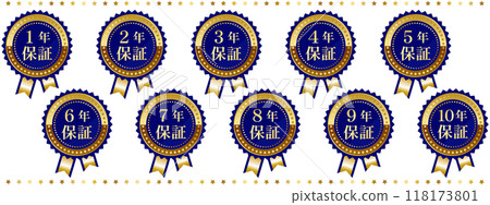 A luxurious warranty emblem set for 1 to 10 years A luxurious warranty emblem set for 1 to 10 years 118173801