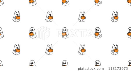 Ghost seamless pattern spooky Halloween pumpkin vector doodle cartoon wrapping paper tile background repeat wallpaper scarf isolated evil illustration design Ghost seamless pattern spooky Halloween pumpkin vector doodle cartoon wrapping paper tile background repeat wallpaper scarf isolated evil illustration design 118173973