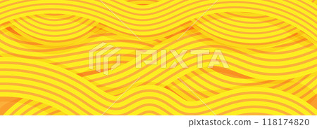 Ramen pattern, vibrant background illustration of asian noodles, ramen, spaghetti, orange background pattern. 118174820