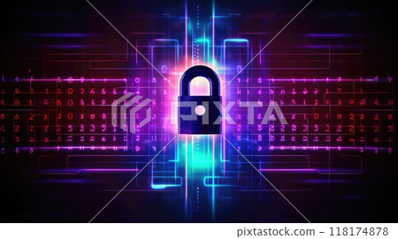 digital lock cyber security concept 118174878