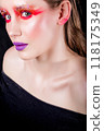 Woman with Vibrant Artistic Makeup 118175349